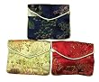 Chinese embroidered snap / zipper pouch set of 3 - assorted colors (#97)