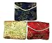 Chinese embroidered snap / zipper pouch set of 3 - assorted colors (#97)