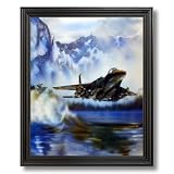 F-15 Military Fighter Jet Aircraft Airplane Aviation Wall Picture Black Framed Art Print