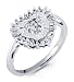 14k White Gold Heart .30 Ct Round Baguette Diamond Ring