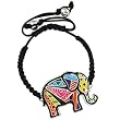 Silver-Plated Multi Colored Elephant Friendship Bracelet Fashion Jewelry