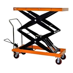 lift table scissor operated hydraulic foot bolton double 2200 lb capacity truck tools max cart hand height