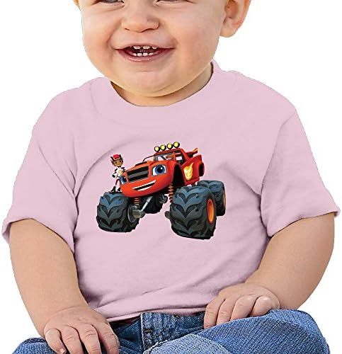 H2HY Blaze And The Monster Machines Cotton Crew Neck Infant Tee Shirts For 6-24 Months Baby 6 M Pink