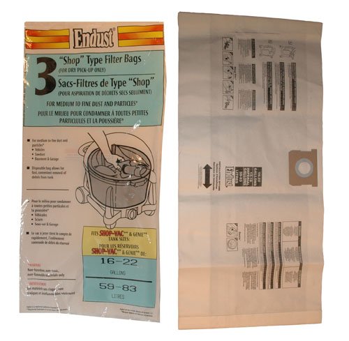 15-22 Gallon Shop Vac Vacuum Replacement Bag (3 Pack)