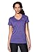 Under Armour Women's Tech Heather Stripe V-Neck, Mirror (592)/Metallic Silver, Medium