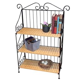 3-Tier Metal & Wicker Shelf $49.99
