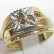 14K Two-Tone Gold Champagne Diamond Man's Ring