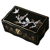 Bird Lacquer Jewelry Box - Black