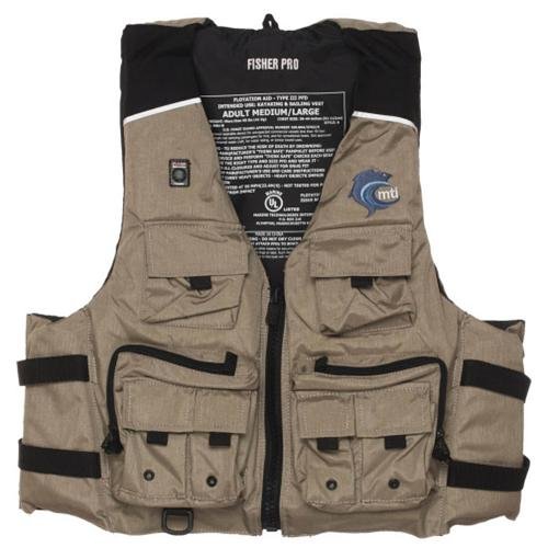 MTI Fisher Pro Fishing Kayak Life Jacket 2010 Medium-Large - Khaki