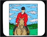 Decorated Mouse Pad with man, equestrian, horseback, body, individuals, individual, humans, horse, person, human, persons, people, riding