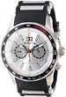 Quartz Chonograph Silver Tone Dial Rubber Strap