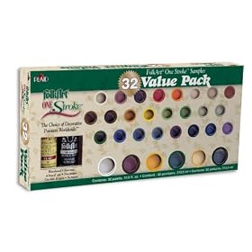 One Stroke Painting 1287 Folk Art Paint Value Pack, Traditional Colors