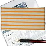 3D Lenticular Check Book Cover, Animated yellow and white stripes move when tilted, CBC-R302