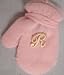 Pink One Size Magic Mitten with Customer Chosen Ivory Monogrammed Letter for Infants Ages 0-2 Years