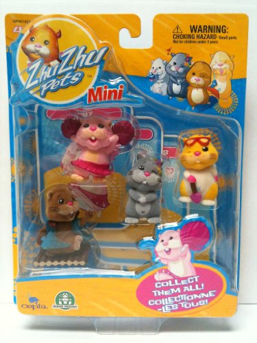 51CTnqsDFPL Zhu Zhu Mini Pets   4 Figurines (Jilly, Scoodles, Num Nums, and Patches)