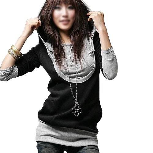 (ミネトメ)Minetom レディース 女性 春秋 長袖 フード付き ジャケット カジュアル パーカージャンパー 薄いコート ブラウス 3色 4サイズ選択可能