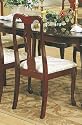 Set of 2 Cherry Finish Wood Queen Anne Style Dining Side Chairs