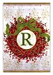 Monogram Holiday Wreath Garden Size Flag R Monogram Holiday Wreath Garden Size Flag R