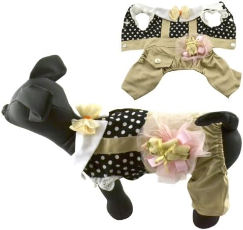 Dogloveit Casual Pet Puppy Cat Dog Clothes 100% Cotton Polka Dot Style Dog Coverall for Puppy and Small Dog Cat
