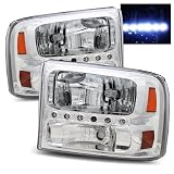 1999-2004 Ford Super Duty LED Headlights  w Amber (Chrome) by Matrix