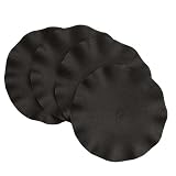 Benson Mills Ruffled Round Placemats, Black, Set of 4