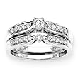 14K White Gold 5/8 ct. Diamond Bridal Engagement Set