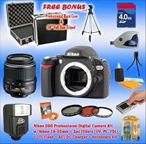 Nikon D40x Kit 4GB + Nikon 18-55mm + TTL Flash + AC/DC Charger w/4 AA Batteries + Accessory Kit + BONUS HARD CASE & TRIPOD