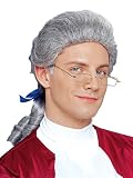 Colonial Duke with Bow Grey Colonial Costume Wig