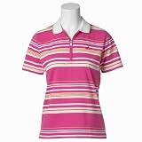 アディダスゴルフ（adidas golf） ゴルフウェア（レディースボーダー半袖ジップポロシャツ） レディス