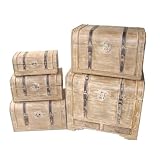 Malle en Bois pour Rangement Style Ancien Taille M