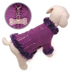 Adorable Knit Dress W/fluffy Furry Trims - X Small