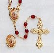 Crystal Rosary - Saint Juan Diego - 7mm Crystal Beads - 21in. Chain - Center Piece with Matching Lapel Pin - Gift Box Included - IMPORTED FROM ITALY