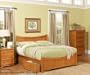 Twin Size Platform Bed with Footboard Caramel Latte Finish