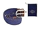 Modeway Men's&Women's Elastic Fabric Woven Stretch Belt Leather Inlay With Silver Buckle