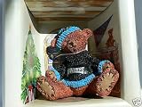 CAROLINA PANTHERS FOOTBALL TEDDYBEAR ORNAMENT CHRISTMAS