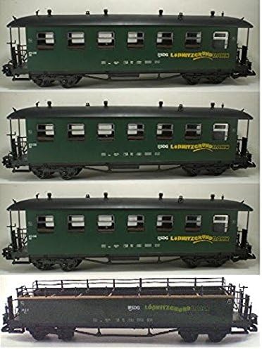 Lobnitzgrundbahn Saxon Style Train Car Set G Scale 4 Pc Set