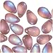 Czech Glass Beads 9mm Teardrop Light Amethyst Ghost AB (50)
