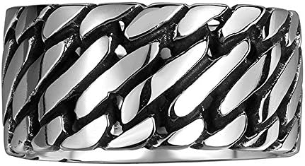 Vikis Fashion Refined Style Stainless Steel Spinner Unisex Ring Man Ring Size 9