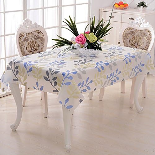 Rectangle Floral PVC Water Heat and Oil Resistant Tablecloth Soft Plastic Table Cover,51.18X70.86 inch (1, H)