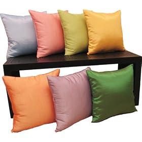 Thai Pastel Silk Throw Pillow, 16