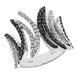 14K White Gold Black and White Diamond Ring