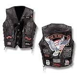 Diamond Plate Genuine Buffalo Leather Biker Vest