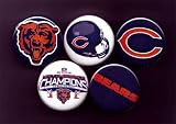 Set of 5 Chicago Bears Pins 1.25" Buttons NFL Football