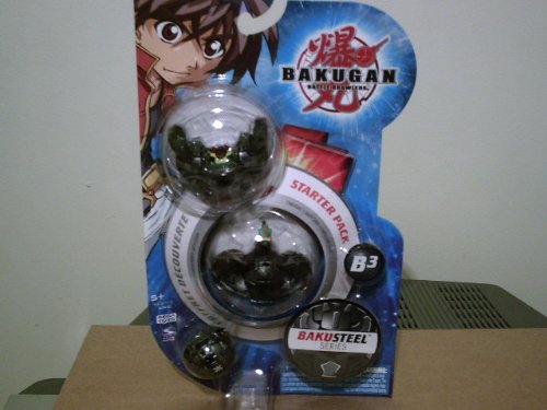 Bakugan B3 Battle Brawlers Bakusteel Series Starter Pack- Battle Damaged Mystery G Darkus Thunder Wilda, 570G Battle Damaged Darkus Nemus, and Battle Damaged Darkus Mystery Bakugan