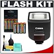 Canon 220EX Speedlite Flash + Precision Design Bounce Reflector + 4 Batteries & Charger for Canon Rebel XS, XSi, XT, XTi, EOS 1D, 5D, 20D, 30D & 40D EOS Digital SLR Cameras