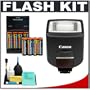 Canon 220EX Speedlite Flash + Precision Design Bounce Reflector + 4 Batteries & Charger for Canon EOS Rebel XT, XTi, XS, XSi, T1i, 50D, 40D, 5D SLR Digital Cameras