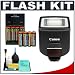 Canon 220EX Speedlite Flash + Precision Design Bounce Reflector + 4 Batteries & Charger for Canon Rebel XS, XSi, XT, XTi, EOS 1D, 5D, 20D, 30D & 40D EOS Digital SLR Cameras
