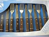 from The Emporium Kitchen Sunnex 12 Piece Steak Knives Cutlery Set with Wooden Handles (Model 7312)