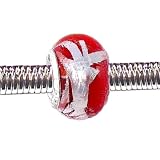 Pandora Style Charm Bead (Z45) Murano Lampwork Glass (14mm x 10mm) (fits Troll too)