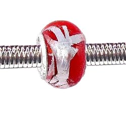 Pandora Style Charm Bead (Z45) Murano Style / Lampwork Glass (14mm x 10mm) (fits Troll too)